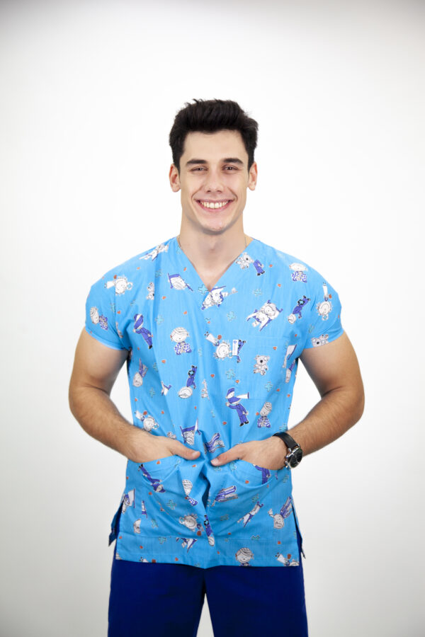 Patternmix U-seX Çocuk Doktor V Yaka Desenli Üst - Görsel 4