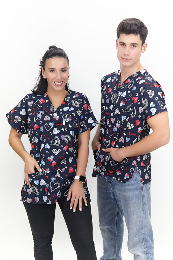 Patternmix U-seX Kalp & Aşk V Yaka Likralı Üst - Görsel 3