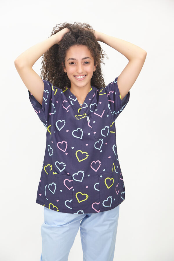 Patternmix U-seX Kalplerin Dansı V Yaka Desenli Üst - Görsel 2