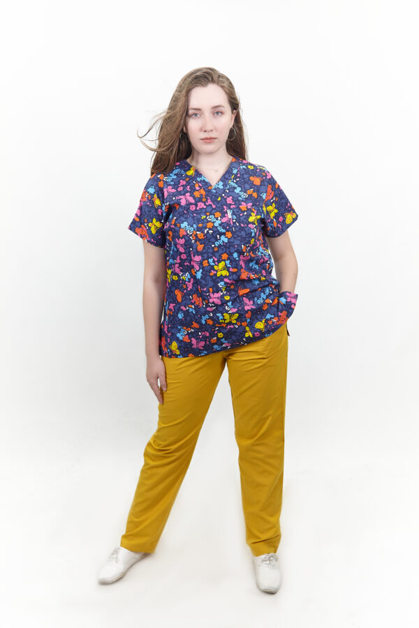Patternmix U-seX Pastel Kelebekler V Yaka Likralı Üst - Görsel 2