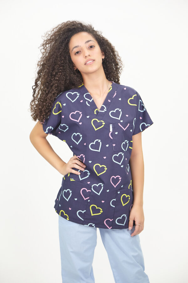 Patternmix U-seX Kalplerin Dansı V Yaka Desenli Üst - Görsel 5