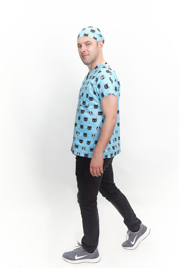 Patternmix U-seX Veteriner V Yaka Desenli Üst - Görsel 5