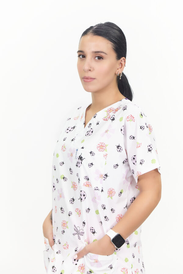 Patternmix U-seX Mor Uğur Böceği V Yaka Desenli Üst - Görsel 2