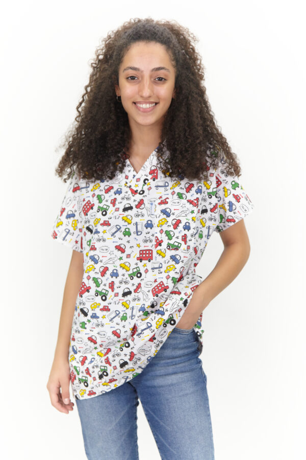 Patternmix U-seX Arabalar V Yaka Desenli Üst - Görsel 3