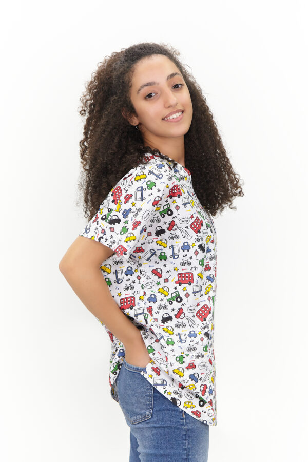 Patternmix U-seX Arabalar V Yaka Desenli Üst - Görsel 4